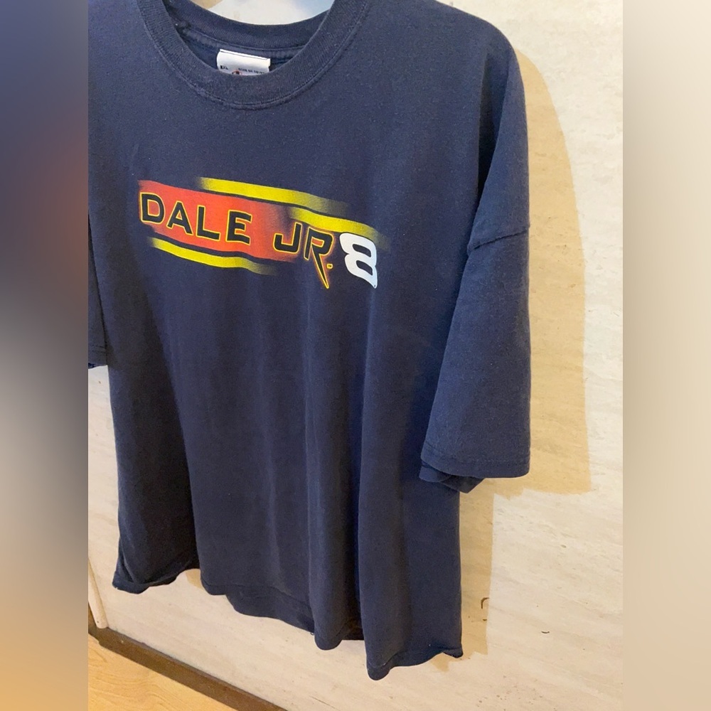 Vintage Dale Earnhardt Jr. #8 Budweiser NASCAR racing t-shirt in navy blue. - Picture 2 of 11